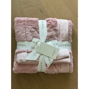New Saranoni Lush Ballet Slipper Pink Receiving Baby Blanket 30" x 40"